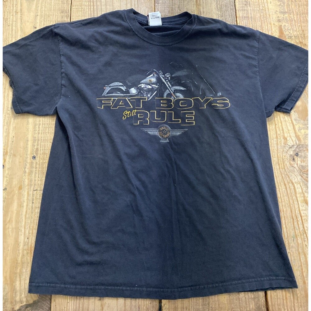Vtg Harley Davidson Mens XL T-Shirt Black Pikes Peak Colorado Bald Eagle USA